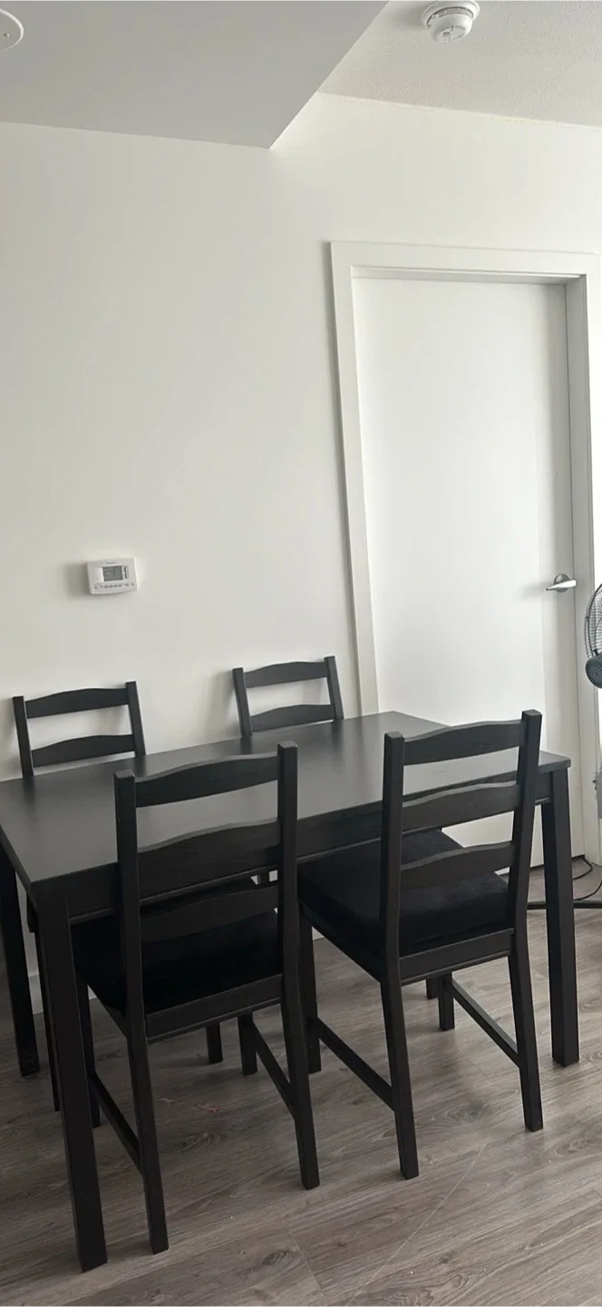 Black Dining Table with 4 Chairs - Used thumbnail