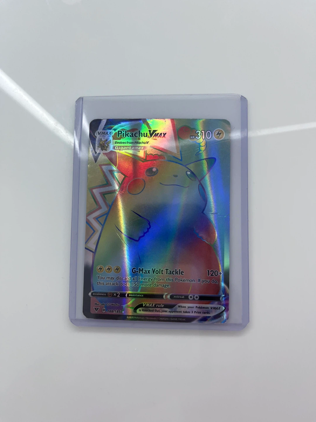 Pikachu VMAX Rainbow Holo Pokemon Card