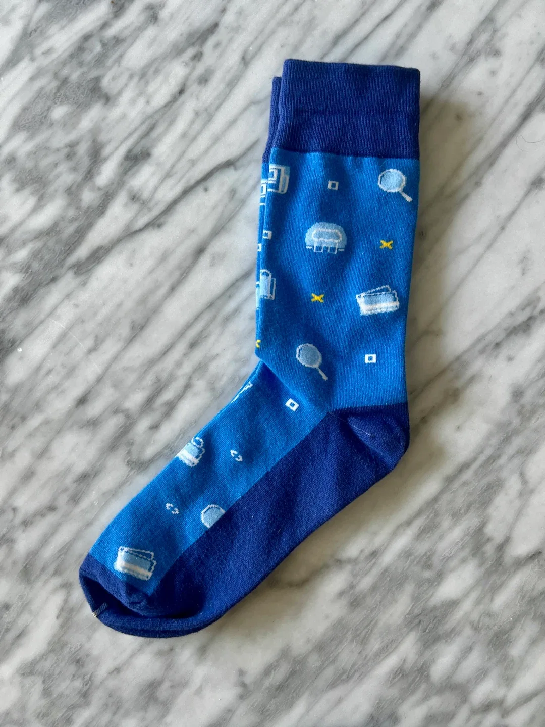 Blue Patterned Dress Socks thumbnail