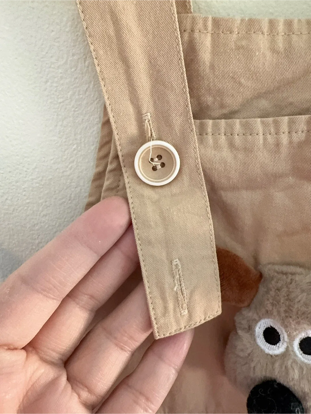 100% Cotton Cute Dog Appliqué Baby Overalls Toddler size 5-7T image indicator(4)