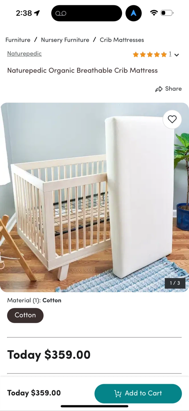 Naturepedic Organic Breathable Crib Mattress