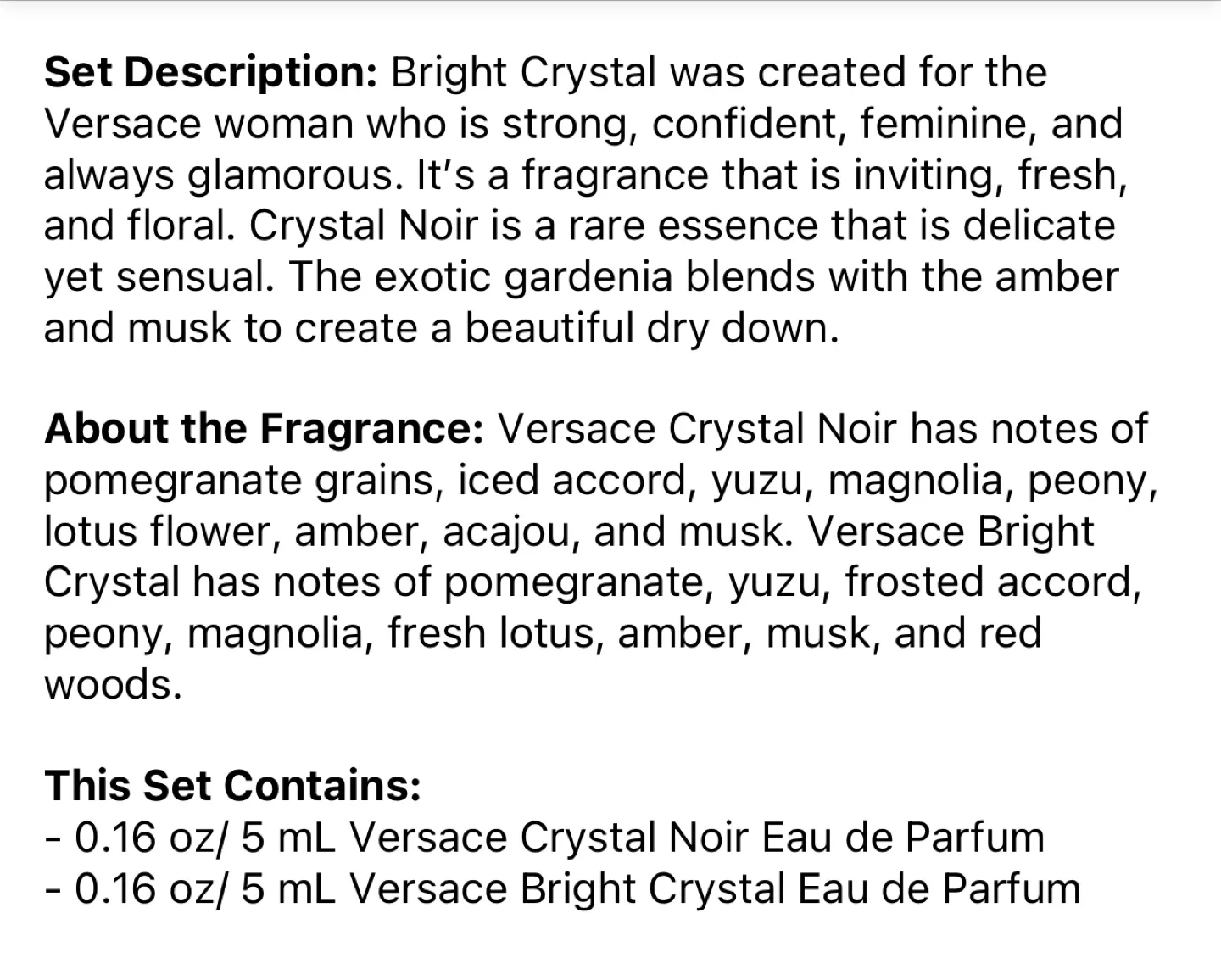 Versace Crystal Noir & Bright Crystal Perfume Set image indicator(4)