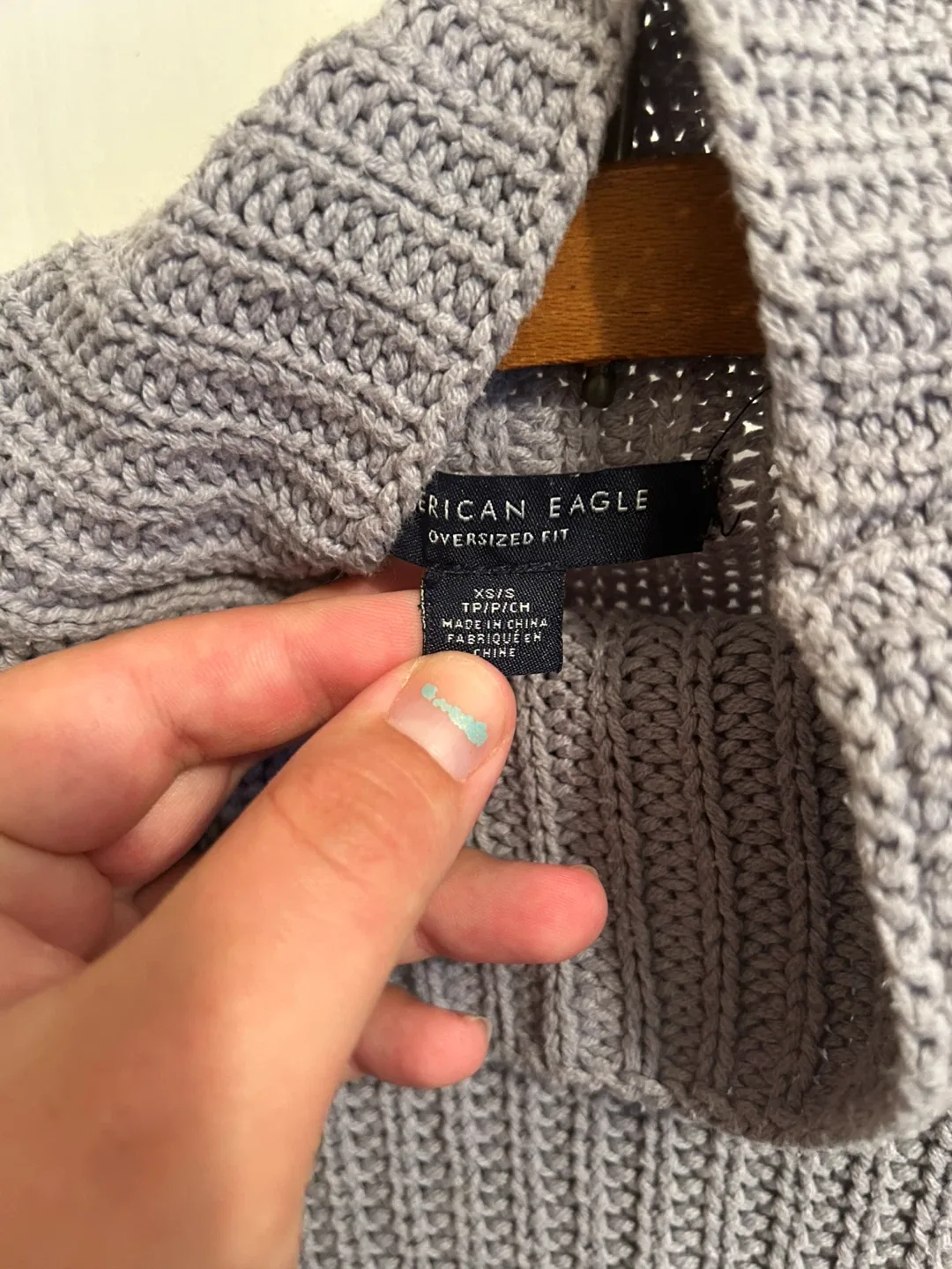 American Eagle XS/S Grey Knit Sweater image indicator(4)