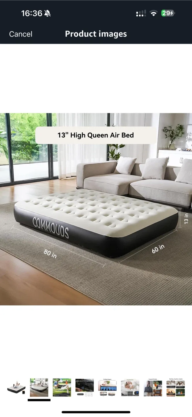 Commods Queen Size Air Mattress - Like New! image indicator(2)