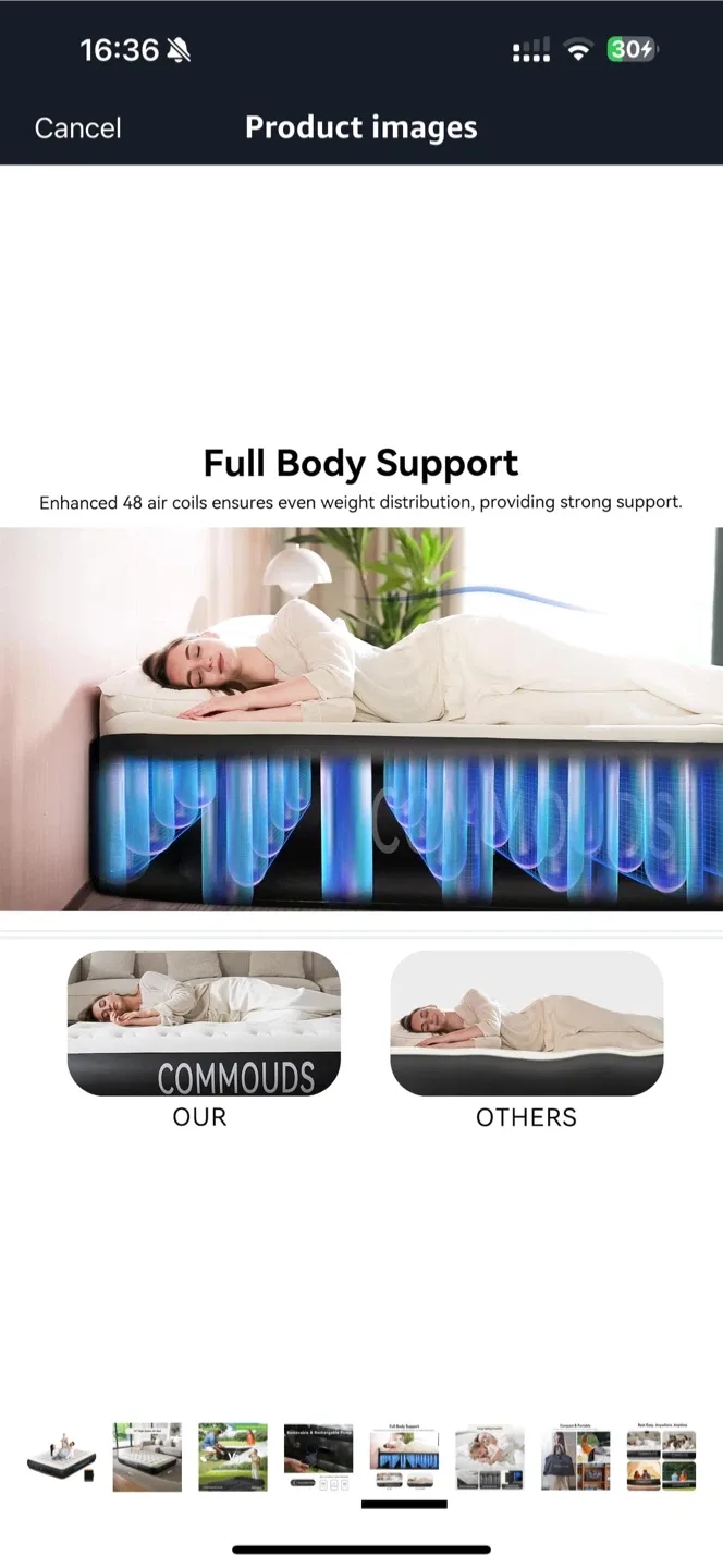 Commods Queen Size Air Mattress - Like New! image indicator(5)