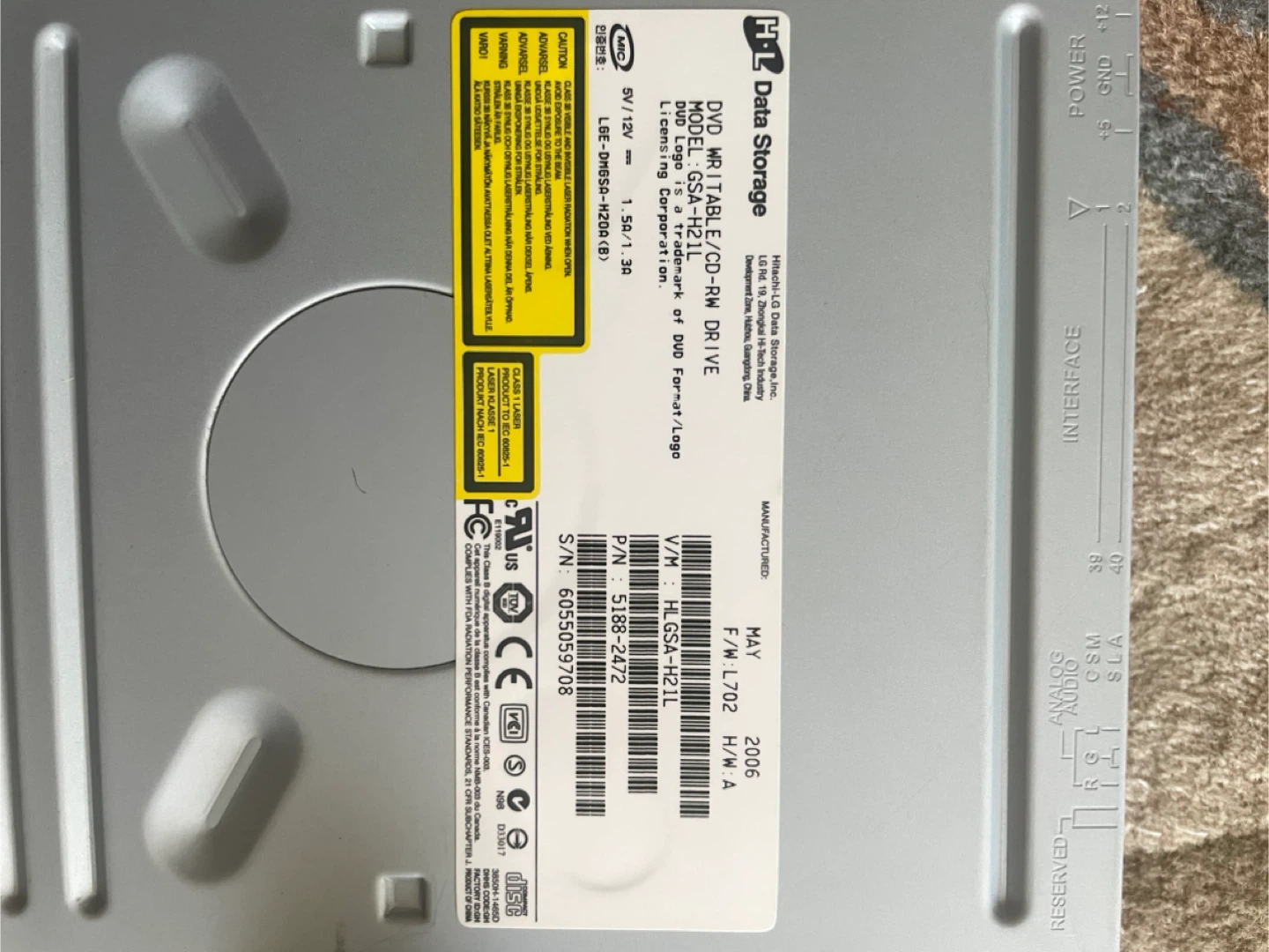 LG GSA-H21L DVD Writer CD-RW Drive with Cable - photo 2