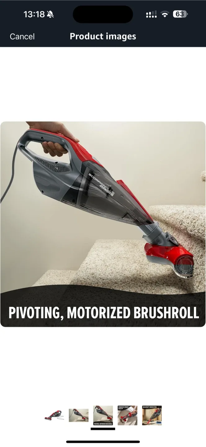 Dirt Devil Scorpion QuickFlip Corded Bagless Handheld Vacuum image indicator(3)