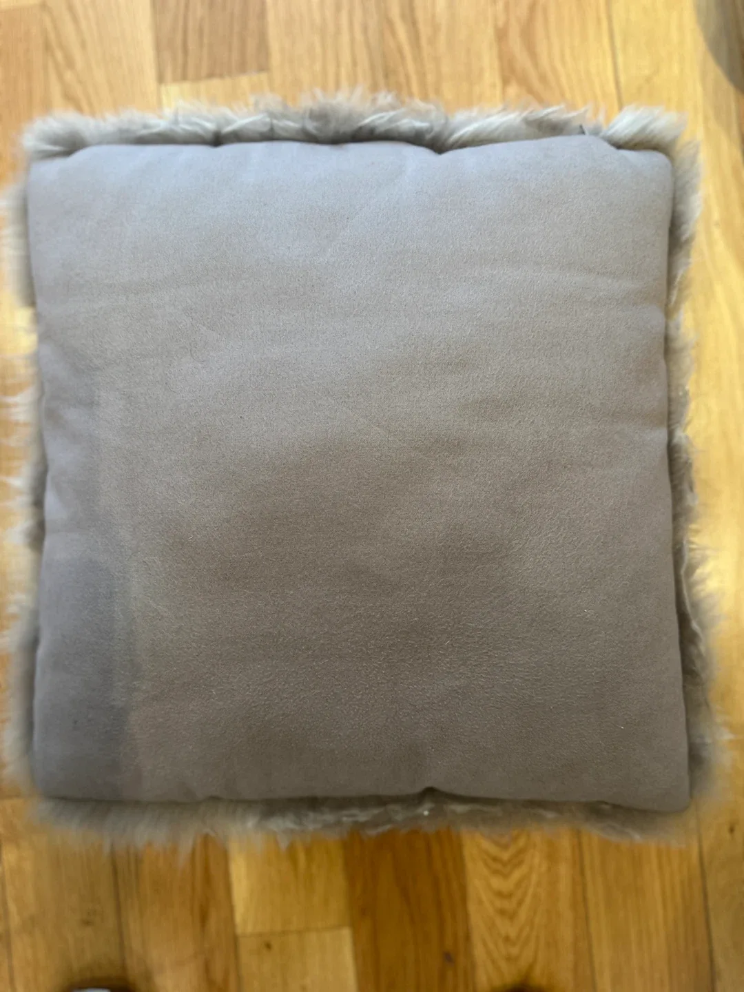 Grey Faux Fur Pillow Cover image indicator(4)