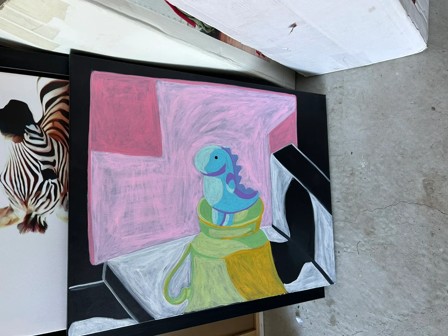 Dinosaur in Teacup Painting thumbnail