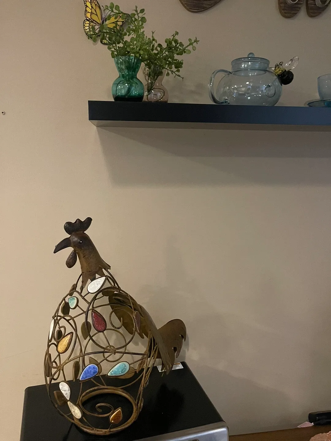 Farm house style Metal rooster sculpture image indicator(2)