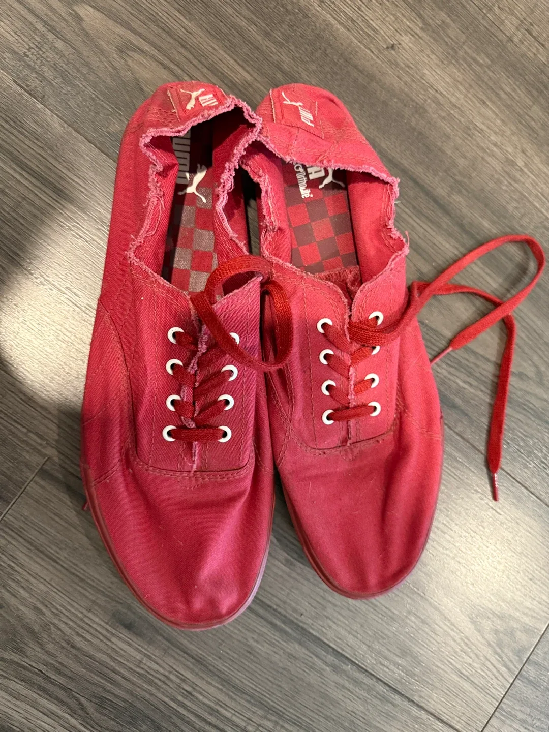 Puma Red Canvas Sneakers US 11.5 thumbnail