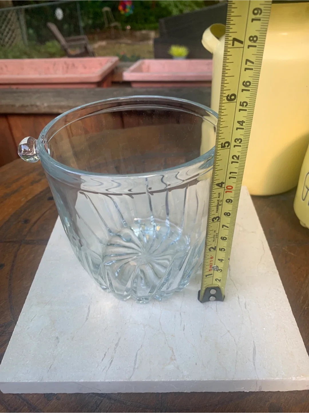 Vintage Clear Cut Glass Ice Bucket with Handles image indicator(8)