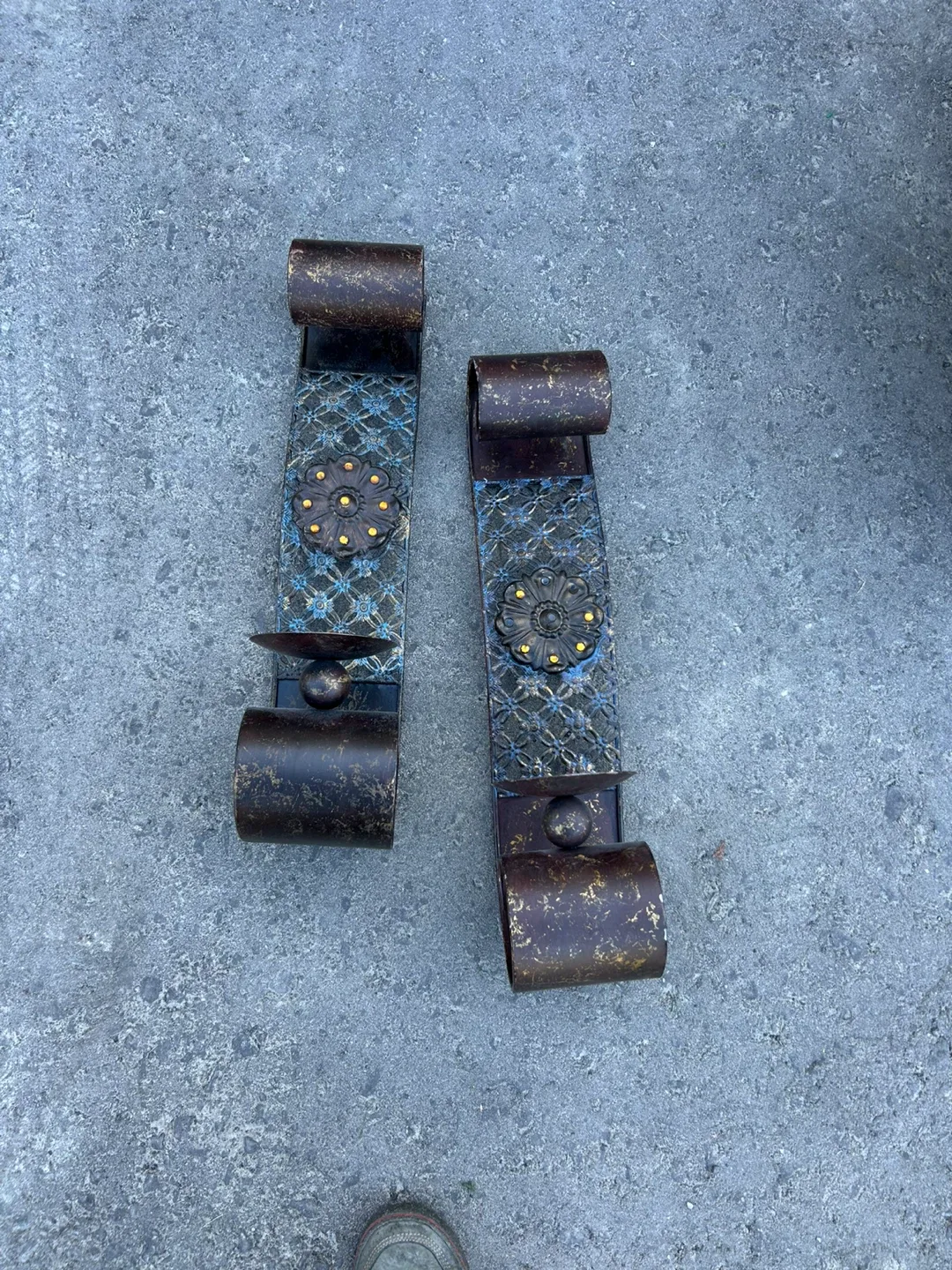 Pair of Metal Candle Holders thumbnail