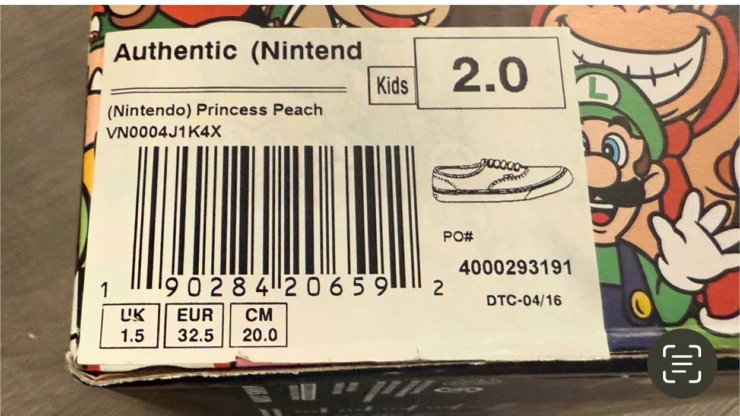 Vans x Nintendo Princess Peach Kids Size 2 - photo 2