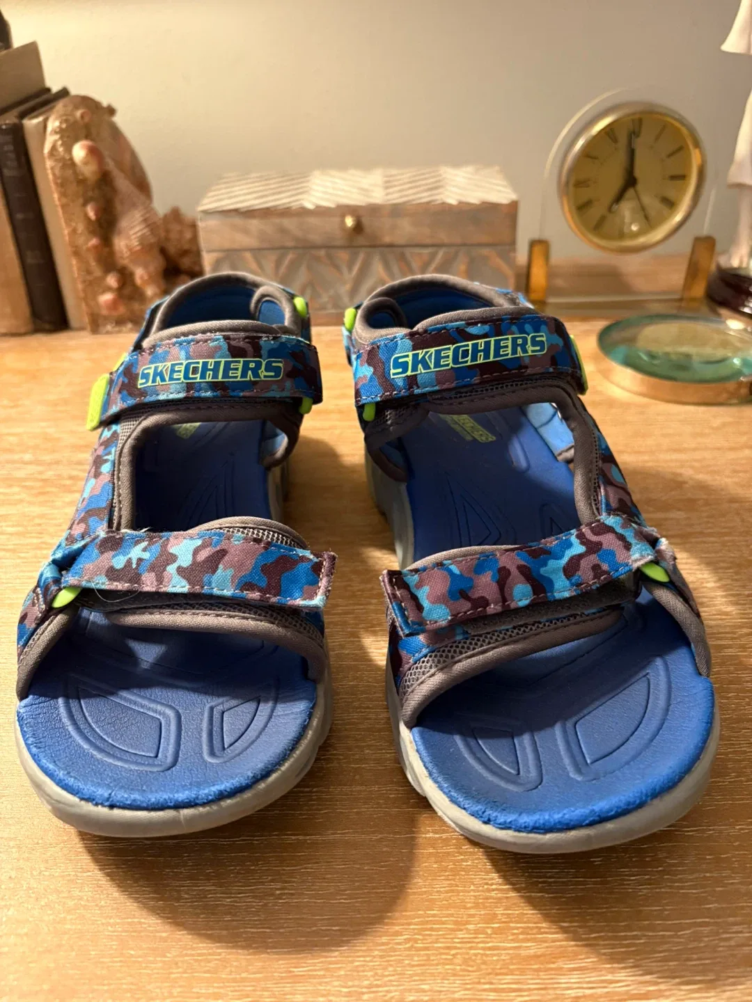 Boys Sketchers Sandals Size 5 Blue Camo thumbnail