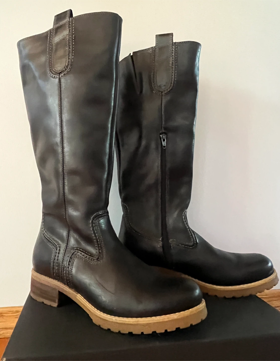 Leather Knee High Boots - Size 39