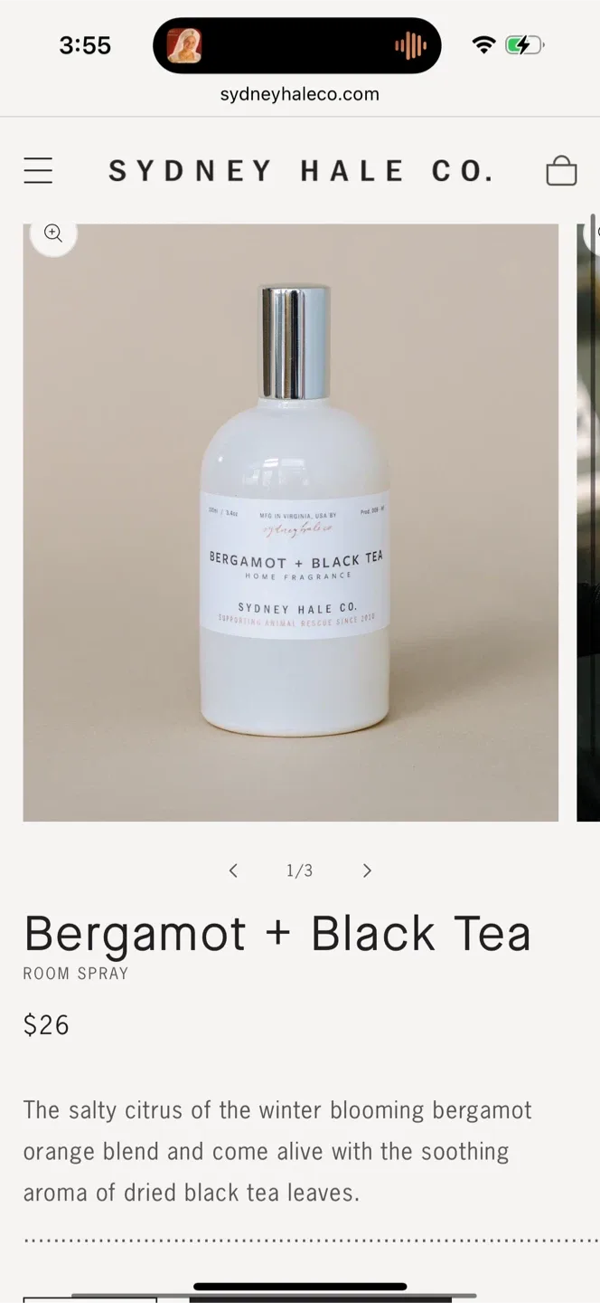 Bergamot + Black Tea Room Spray image indicator(3)