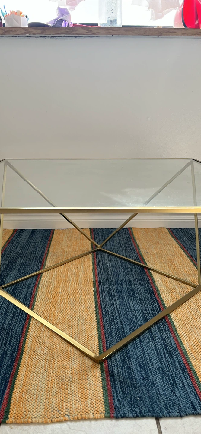 Gold & Glass Coffee Table - photo 2