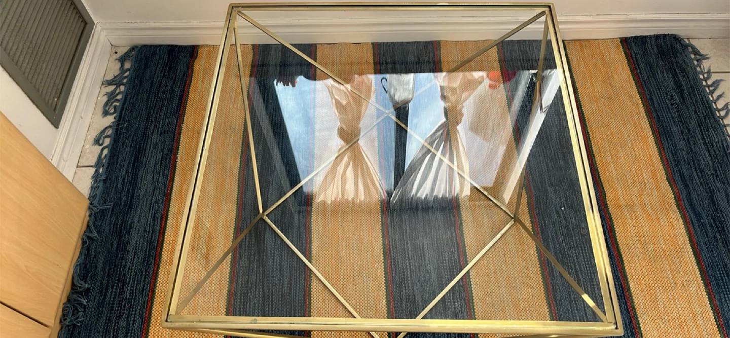 Gold & Glass Coffee Table - photo 3