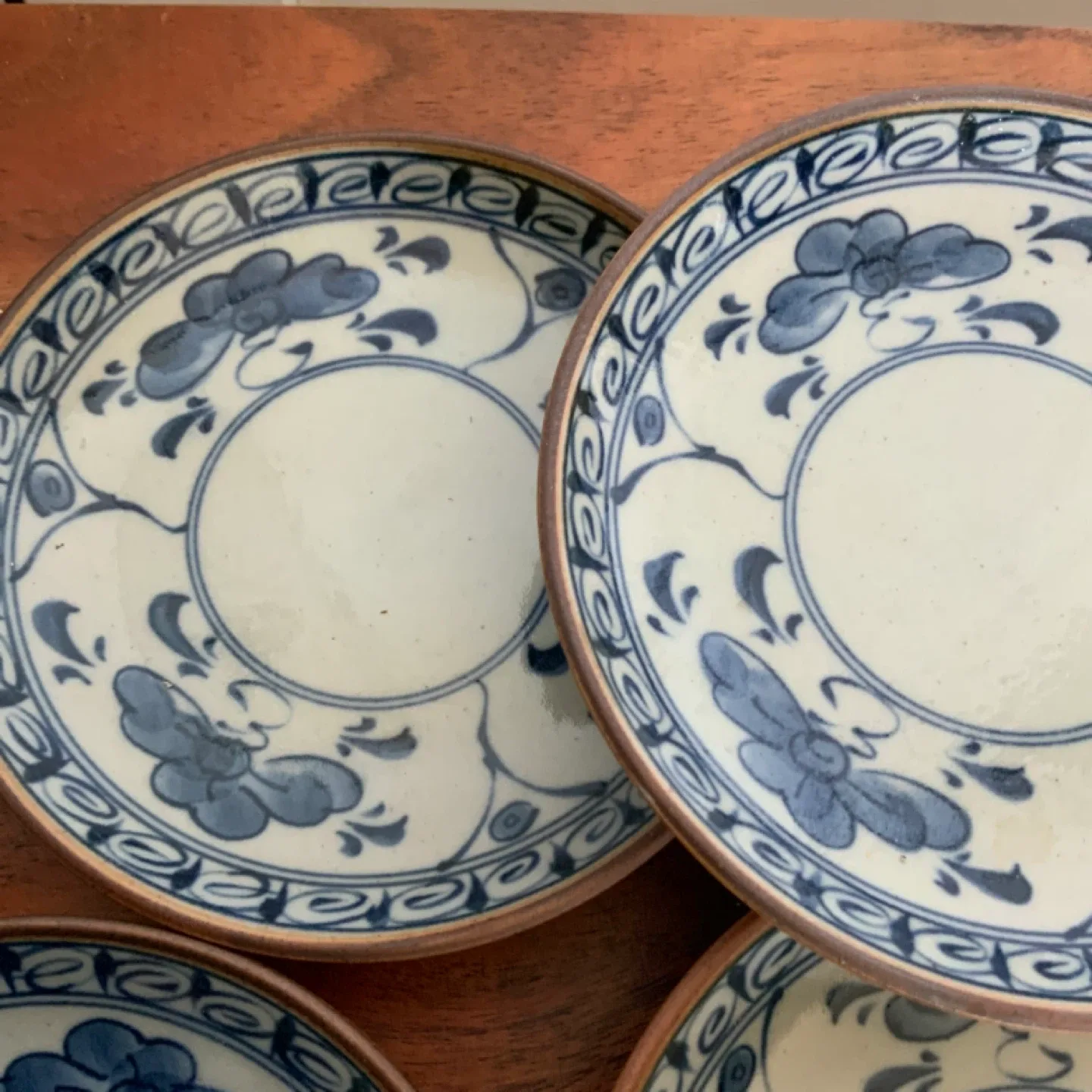 Set of 6 Vintage Blue & White Saucers image indicator(4)