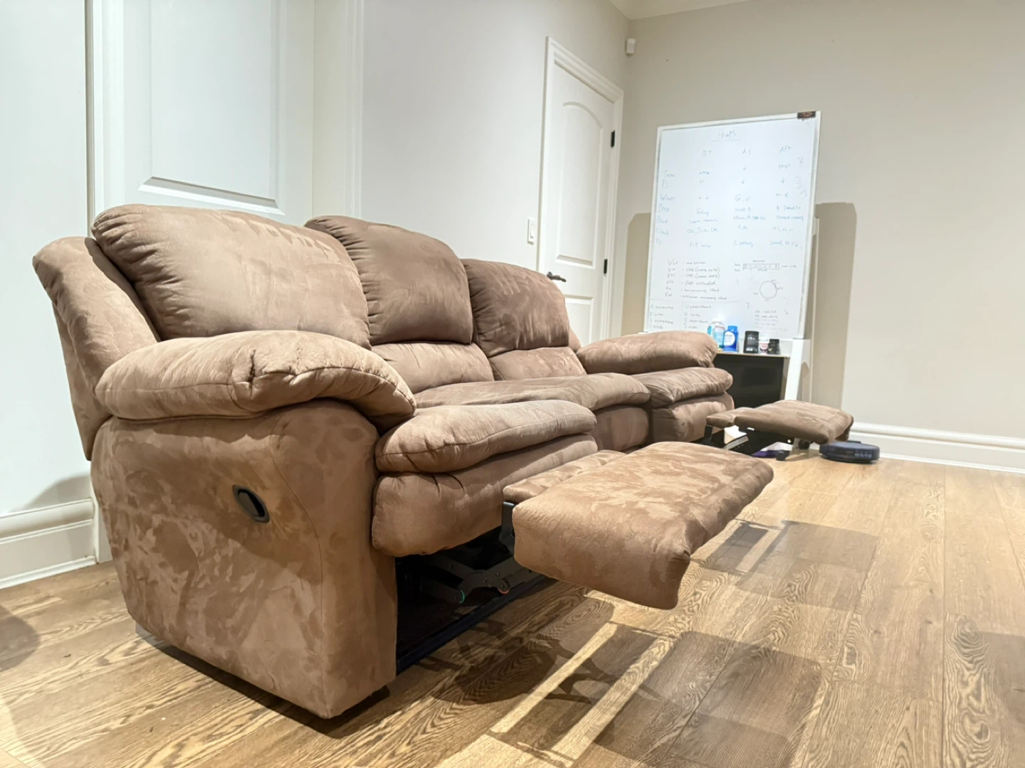 Brown Microfiber Reclining Sofa - photo 3