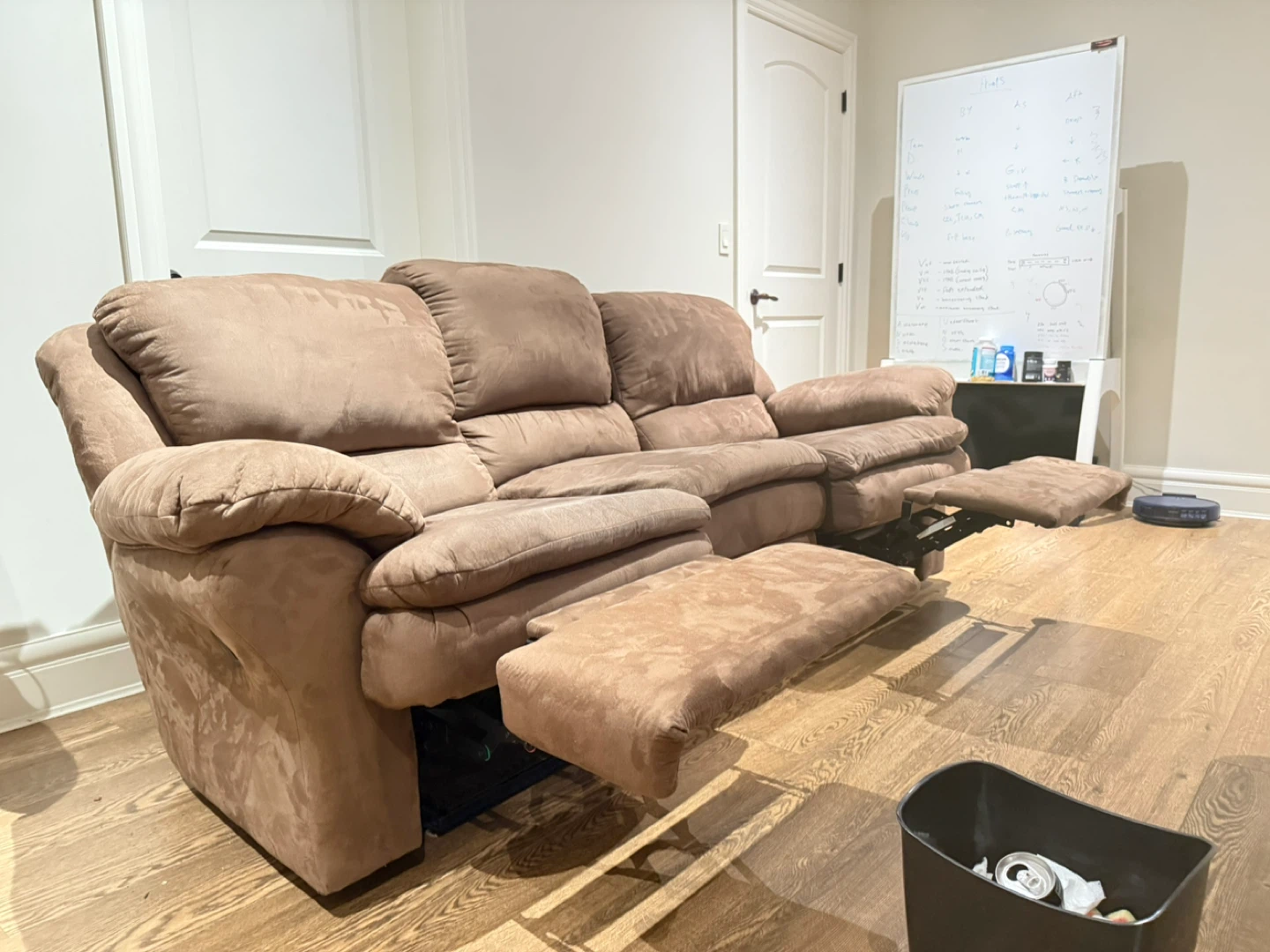 Brown Microfiber Reclining Sofa