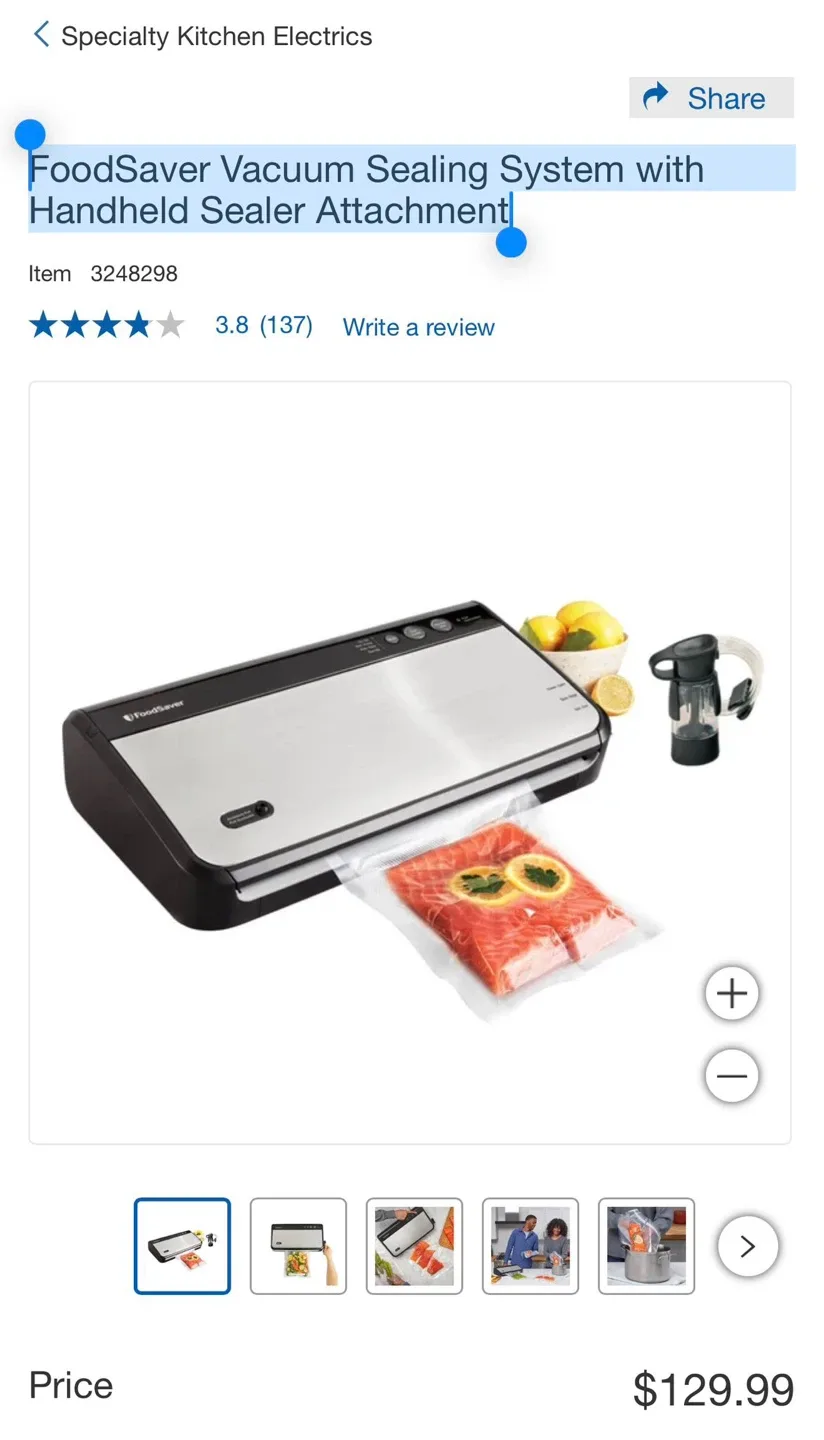 FoodSaver Vacuum Sealing System w/ Handheld Sealer