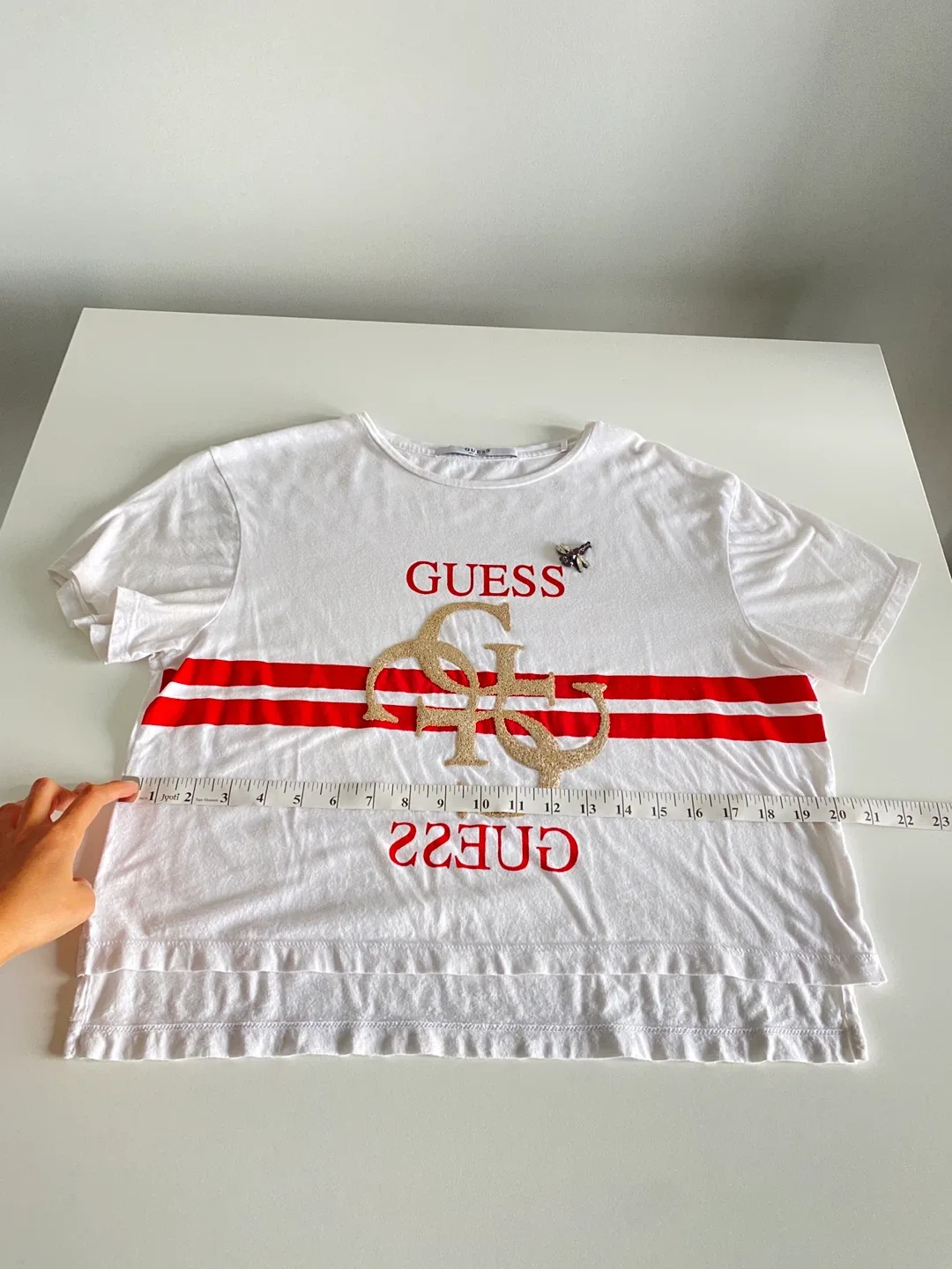 Exclusive GUESS Insect Gold Logo Tshirt image indicator(4)