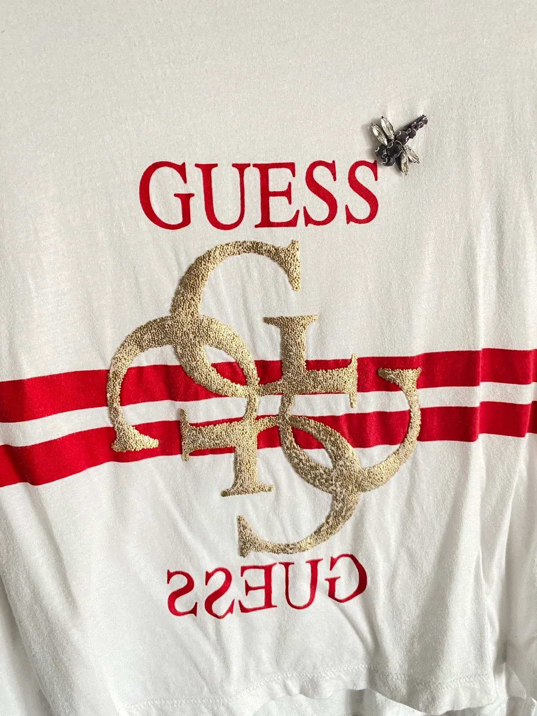 Exclusive GUESS Insect Gold Logo Tshirt image indicator(2)