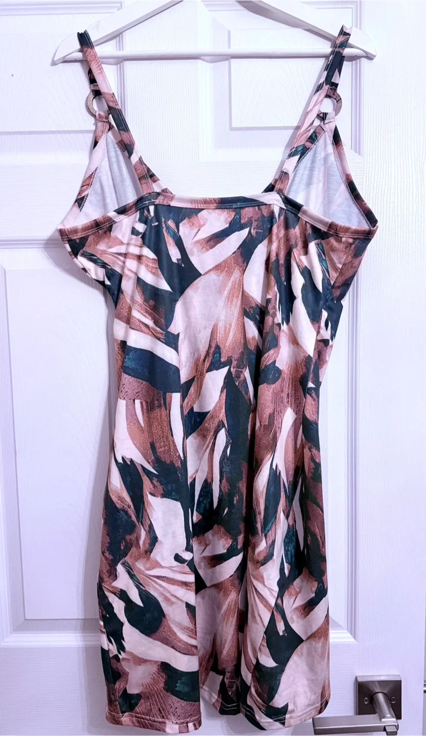 SHEIN Clasi Allover Print Ruched Wrap Hem Cami Dress image indicator(3)