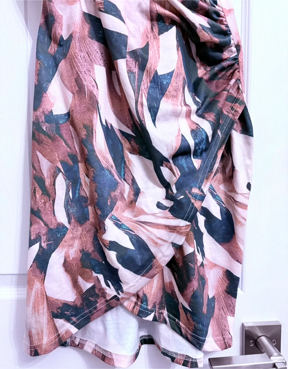 SHEIN Clasi Allover Print Ruched Wrap Hem Cami Dress image indicator(5)