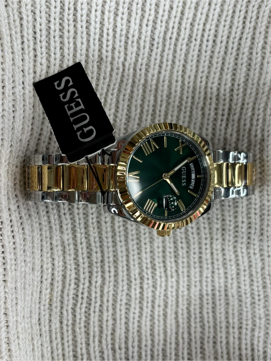 New Guess Two-Tone Green Face Watch - photo 3