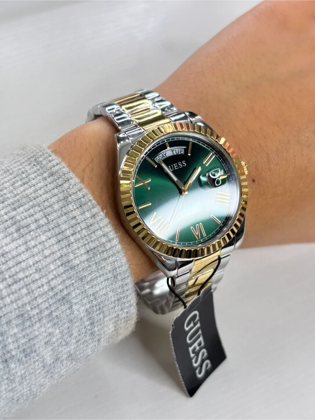New Guess Two-Tone Green Face Watch - photo 4
