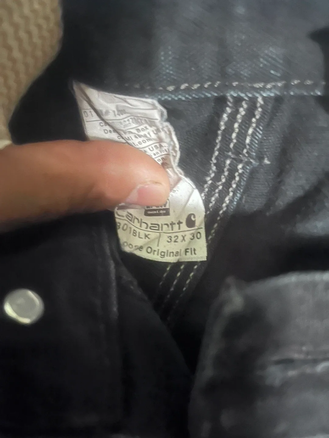 Carhartt Black Loose Fit 32x30 double knee image indicator(2)