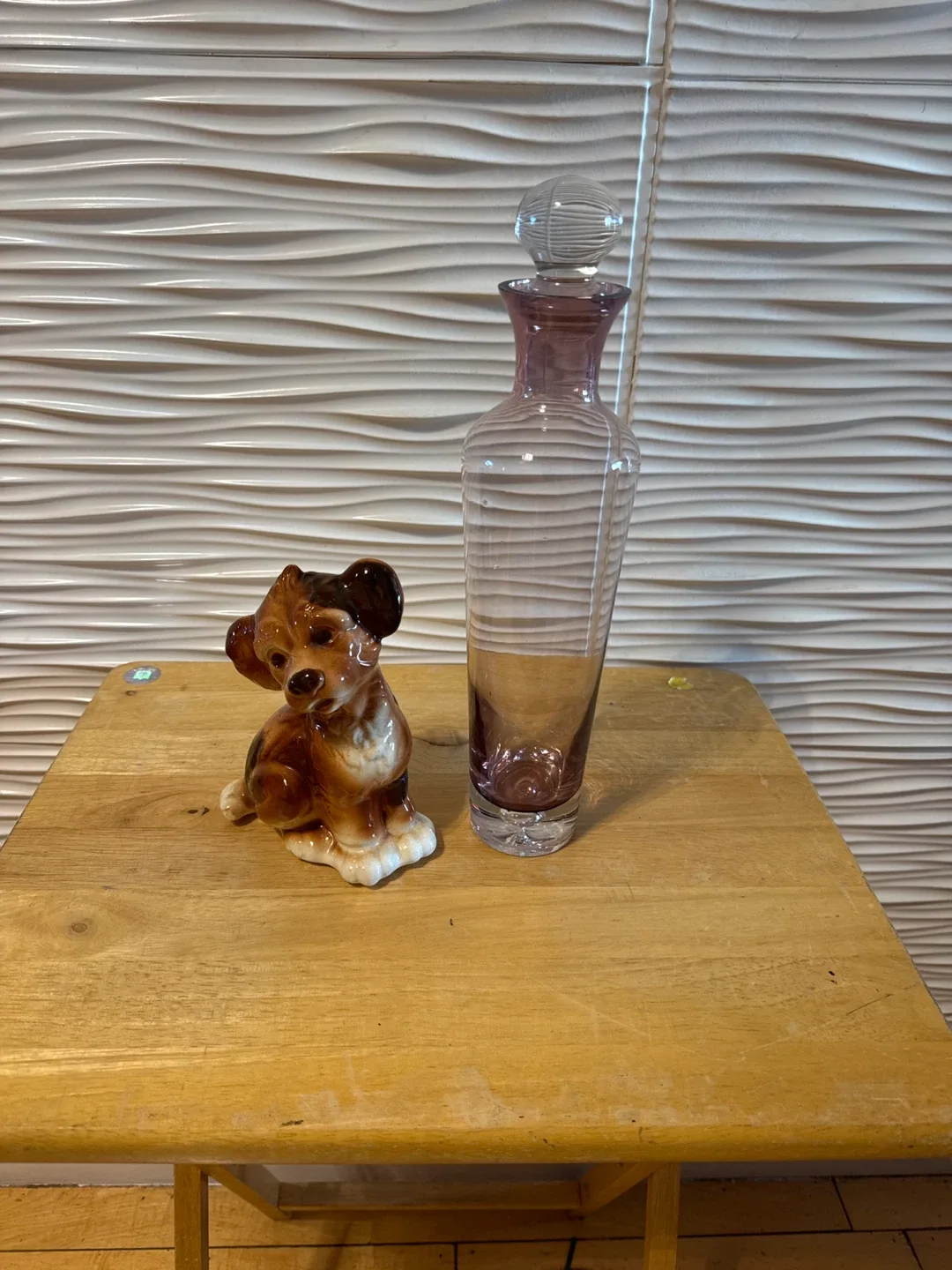 Vintage Dog Figurine & Glass Decanter thumbnail