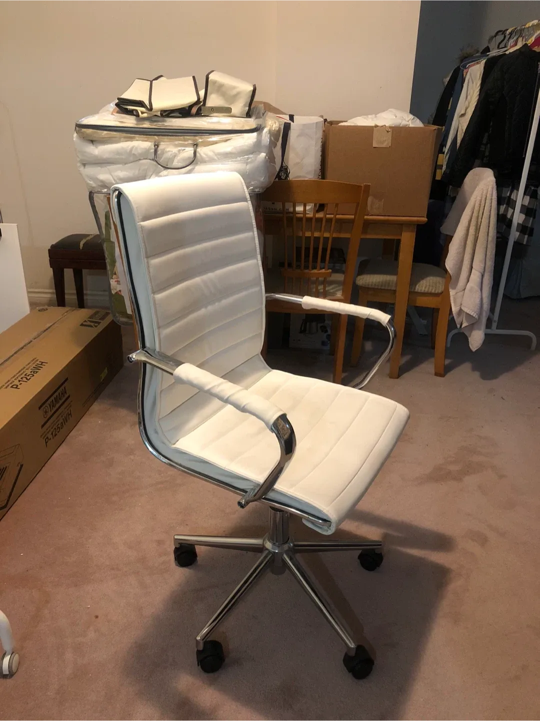 White office chair - Ergonomic Swivel Office Chair image indicator(2)