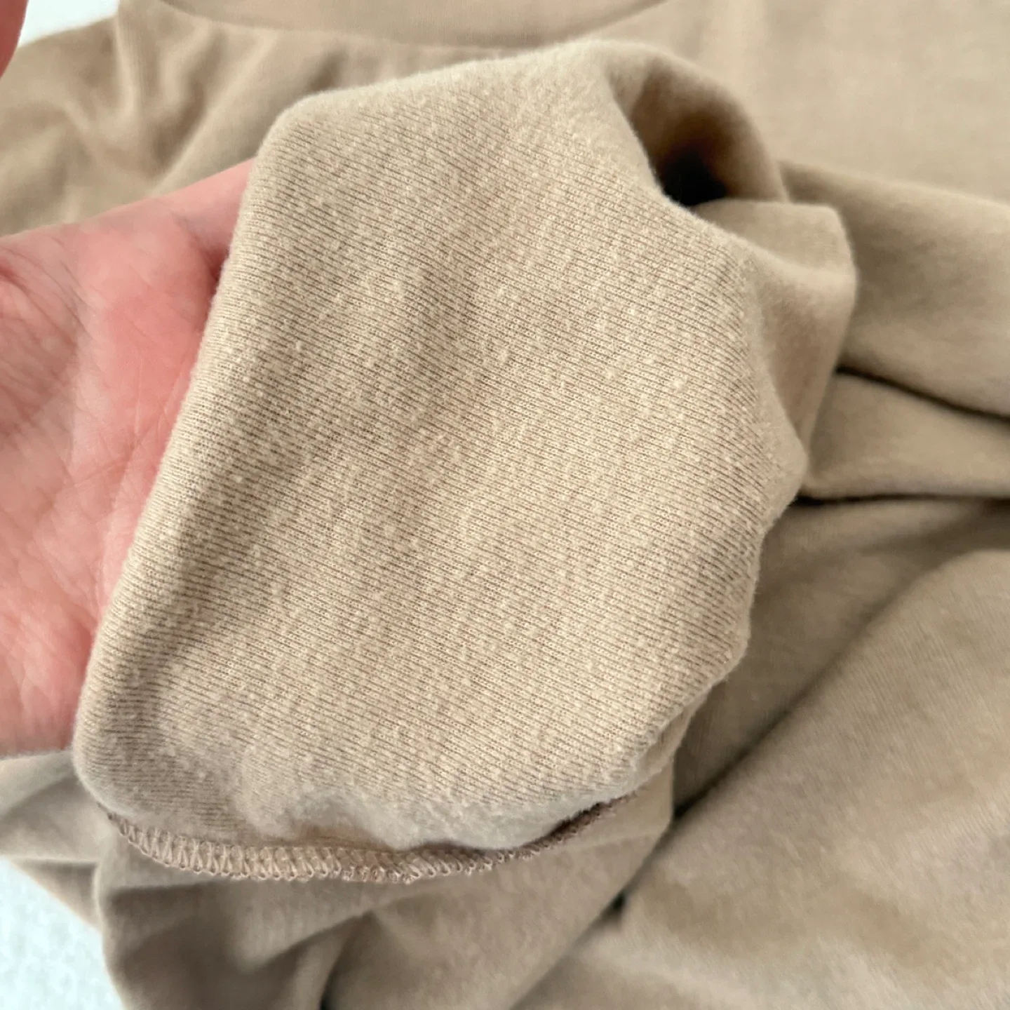 Beige women fleece Turtleneck - Made in Korea image indicator(3)