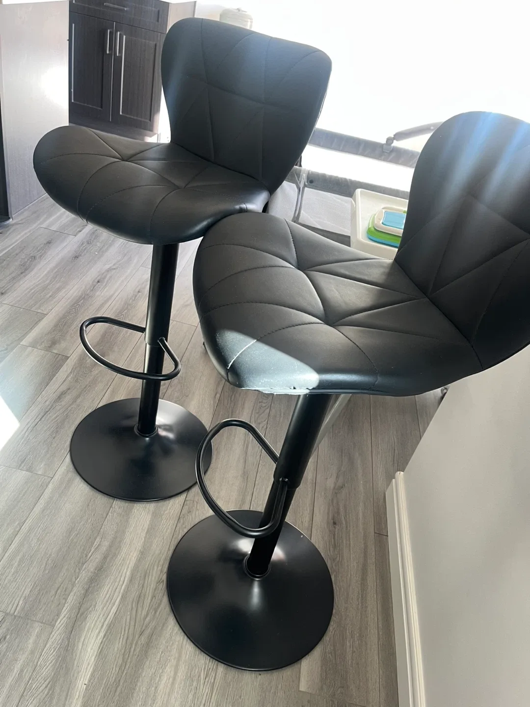 Black Swivel Bar Stools - Set of 2 image indicator(2)