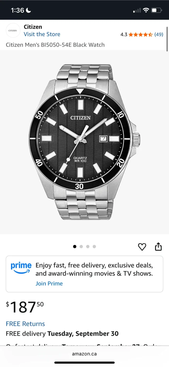 Citizen Quartz WR 100 Watch image indicator(7)