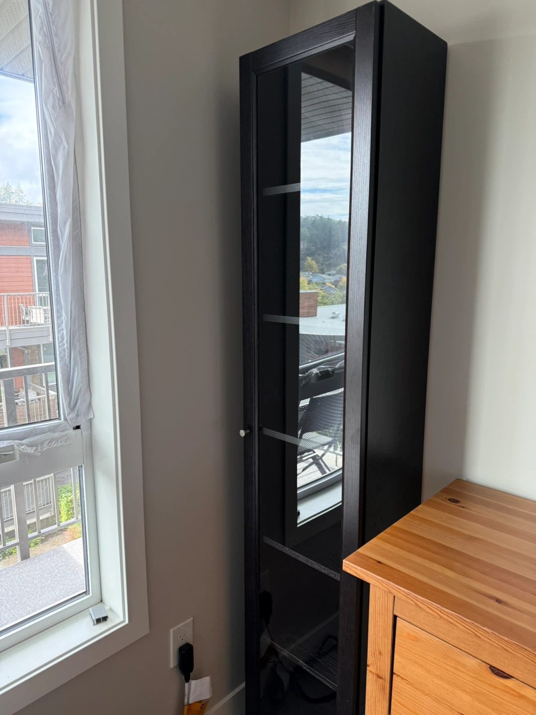 IKEA Billy Bookcases (2) with Glass Door - Brownblavk
