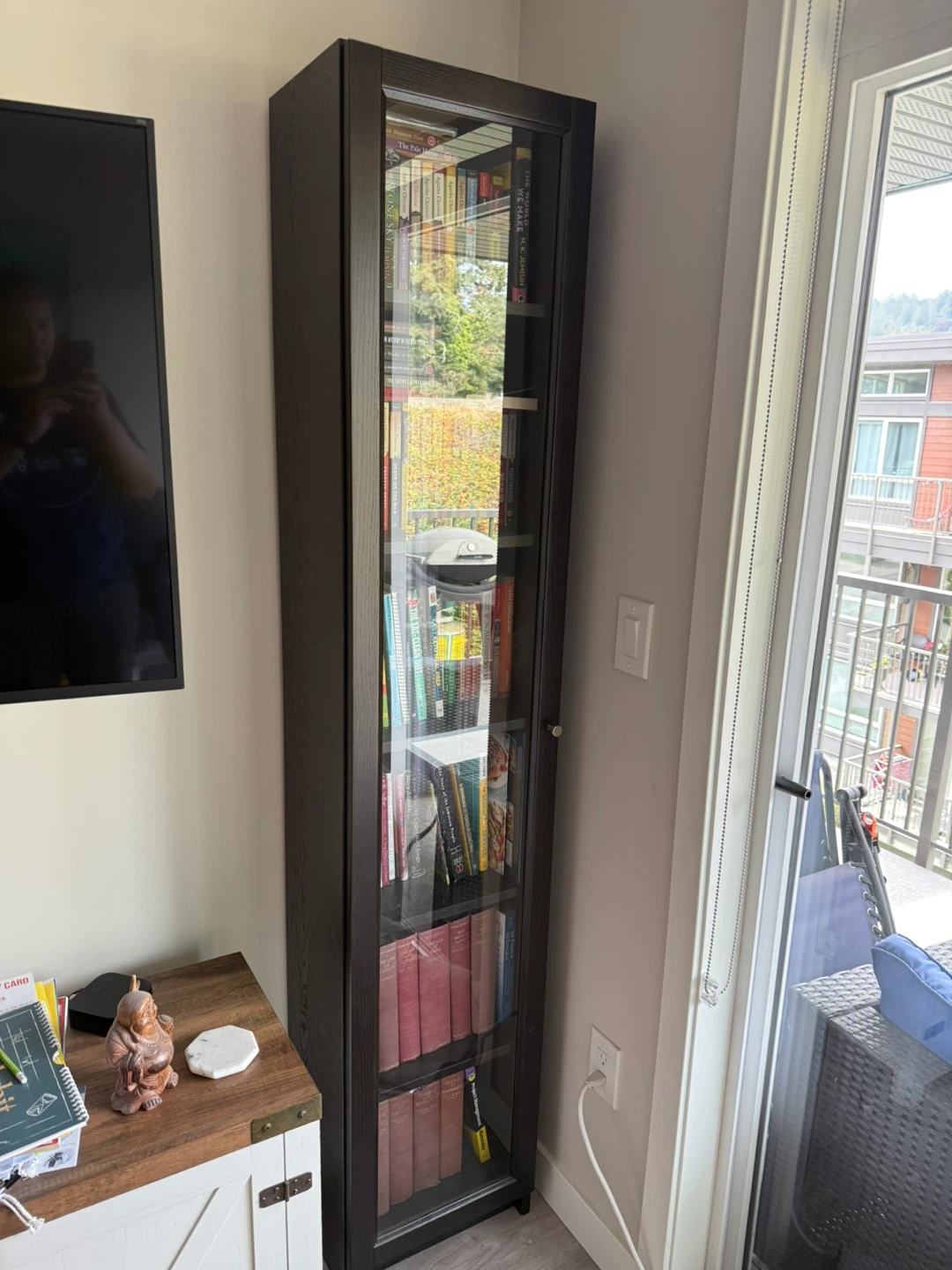 IKEA Billy Bookcases (2) with Glass Door - Brownblavk - photo 2