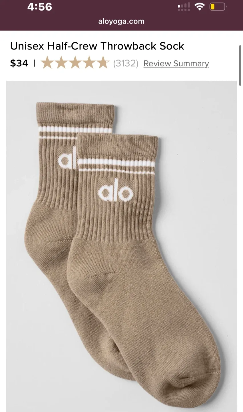 ALO Unisex Half-Crew Throwback Sock thumbnail