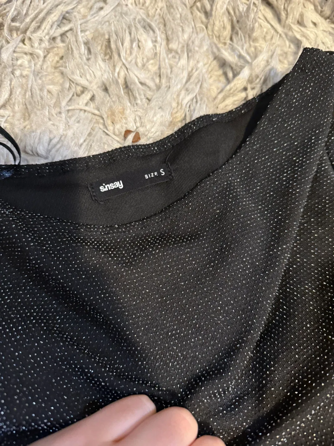 Sinsay Black Sparkly Dress - Size Small image indicator(2)