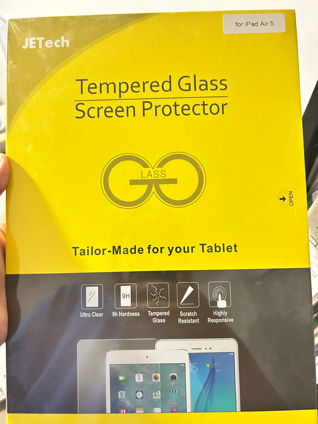 JETech Tempered Glass Screen Protector for iPad Air 5  New