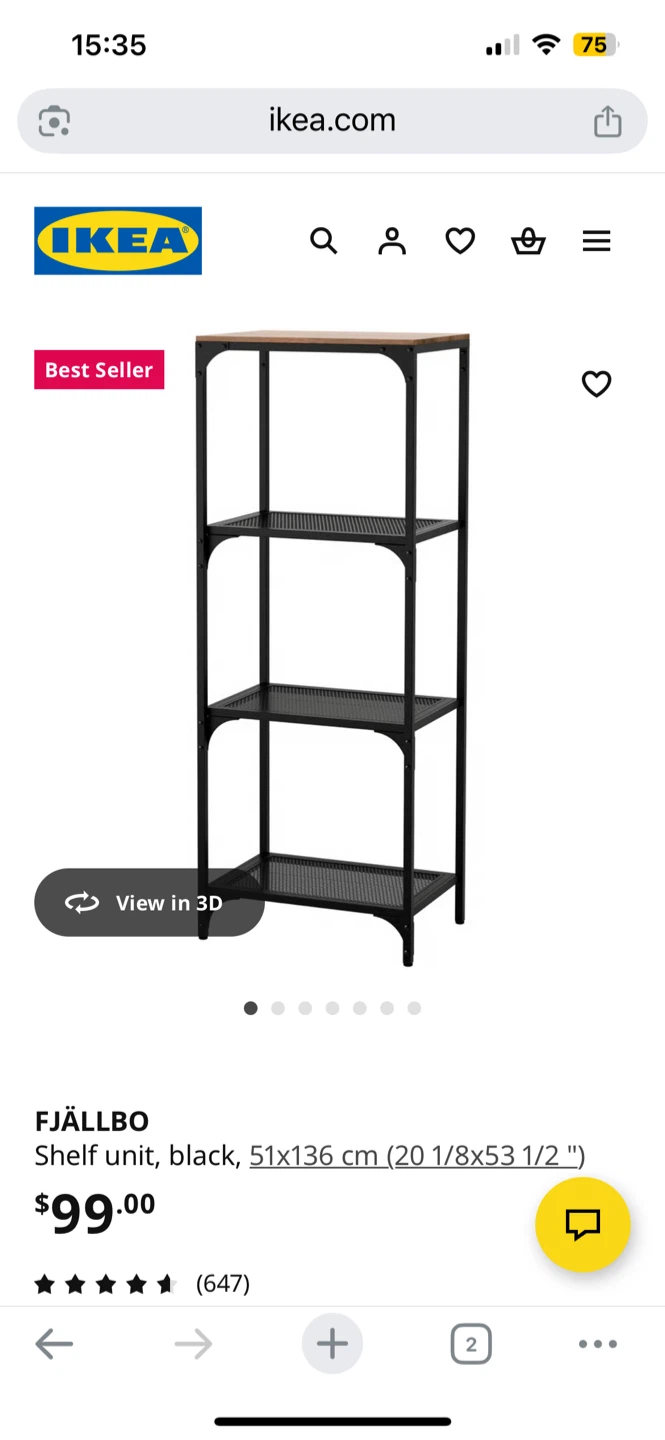 IKEA FJÄLLBO Shelf Unit - Black