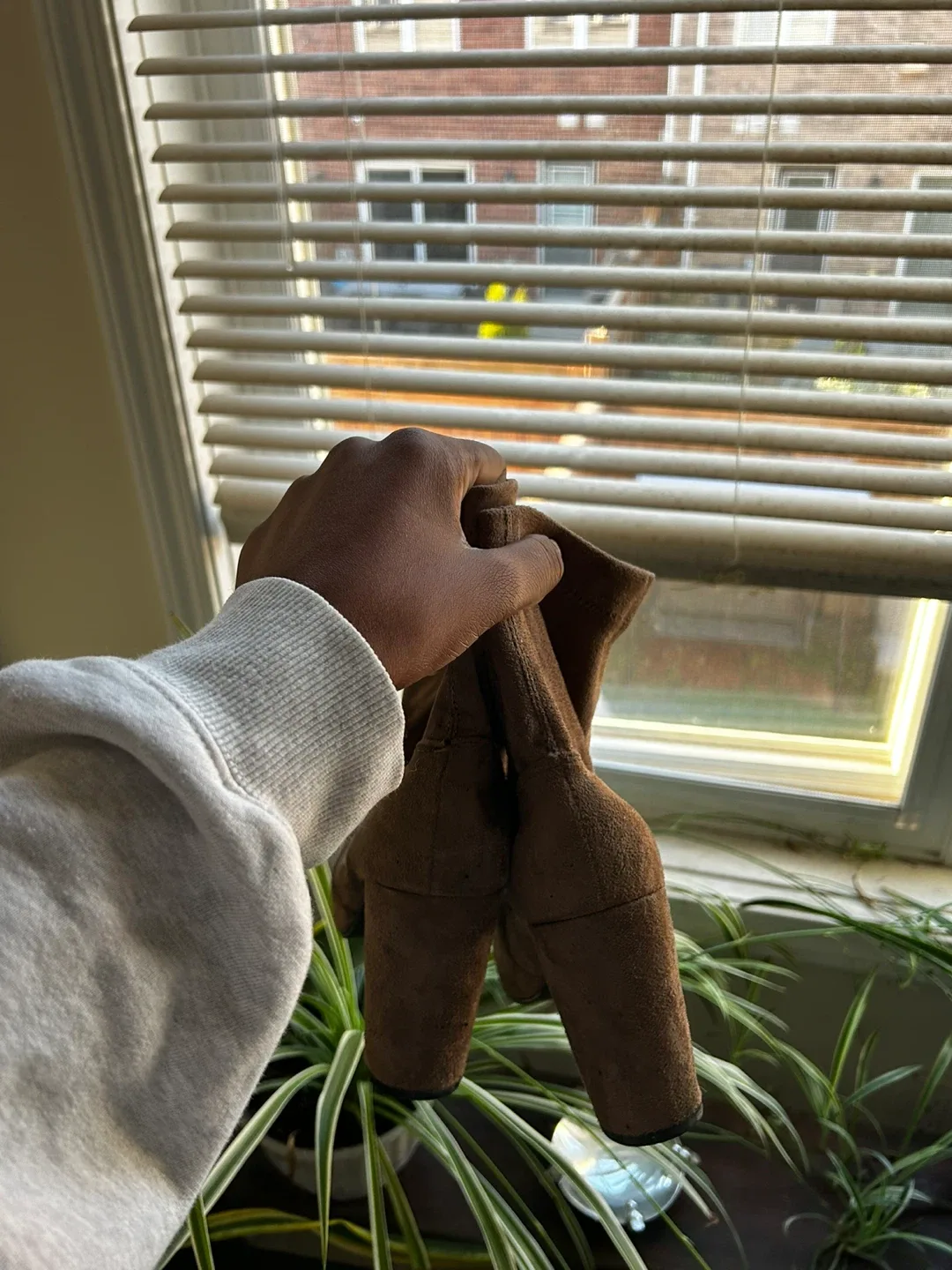 Brown Suede Heeled Ankle Boots image indicator(2)