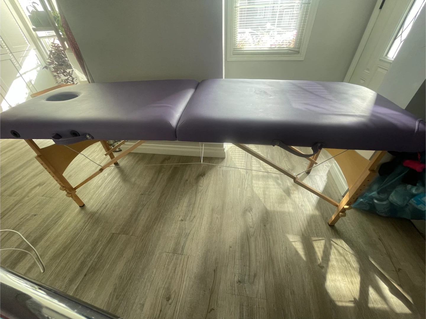 HOMCOM Portable Massage Table, Purple - photo 2