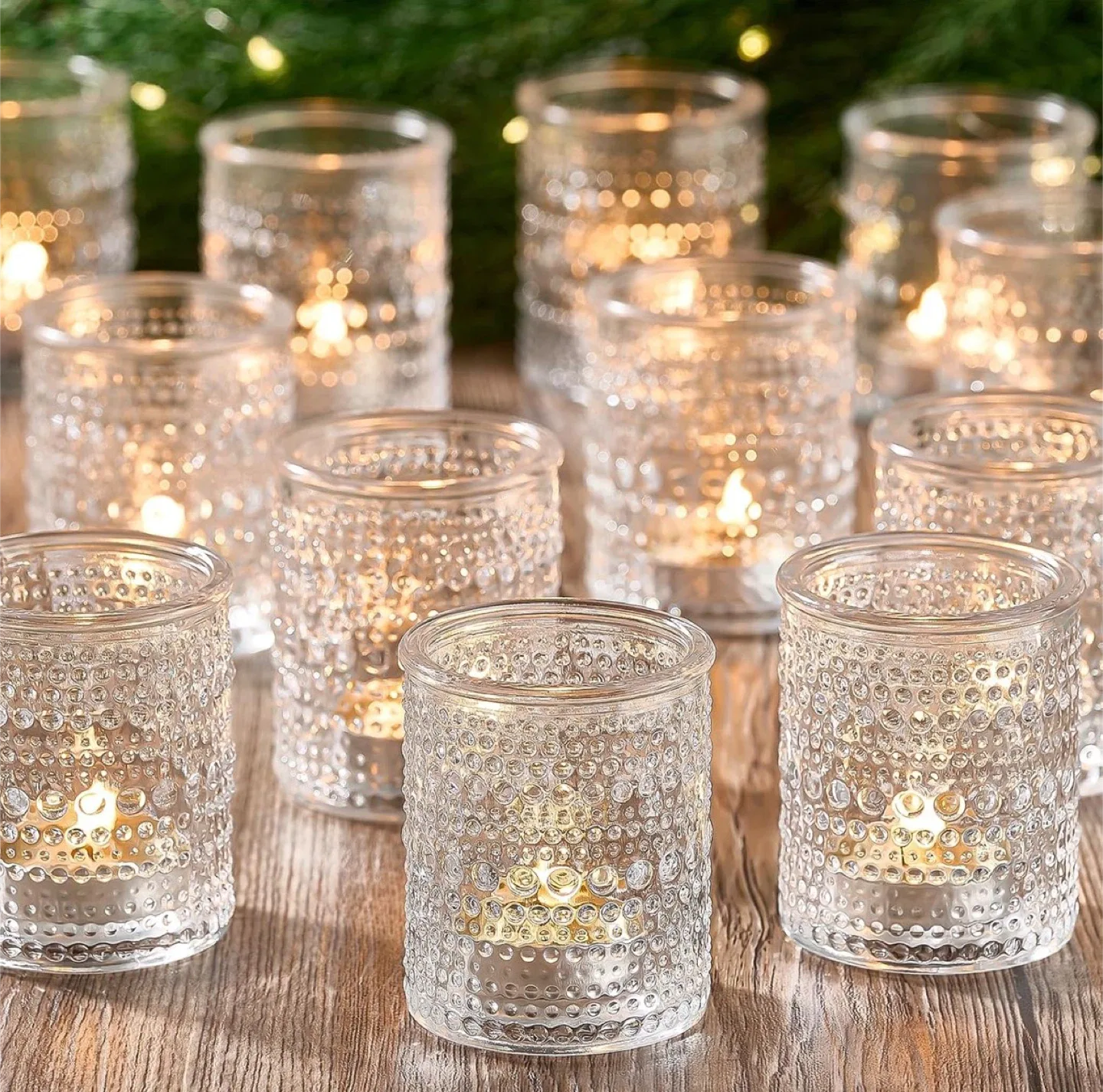 Clear Glass Candle Holders (24 Pack)