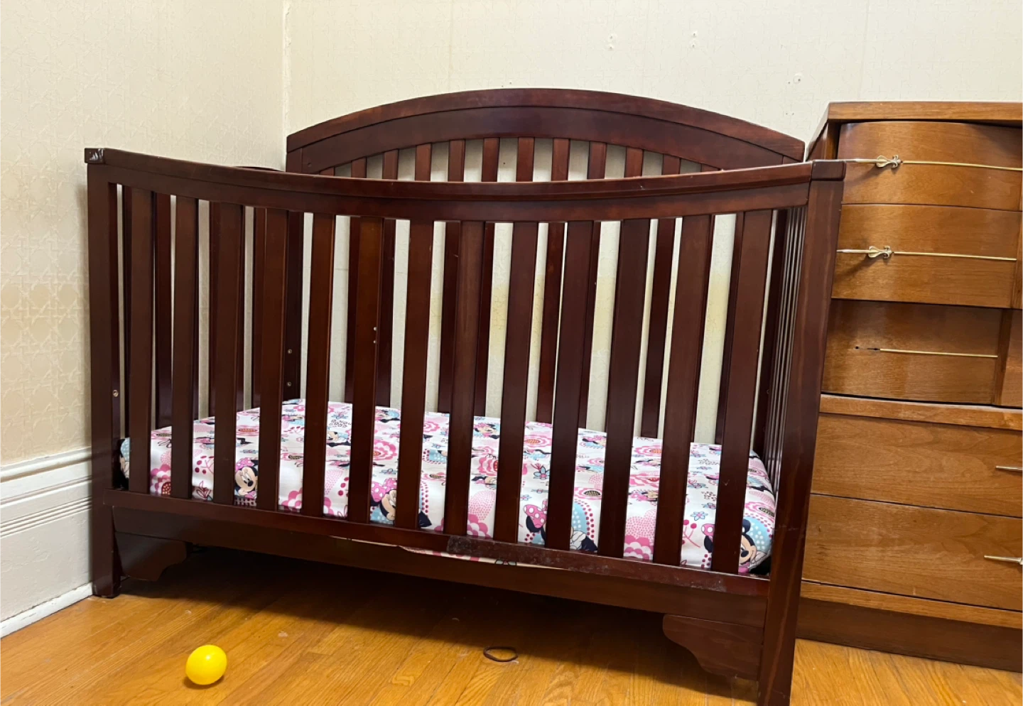 Dark Wood Baby Crib