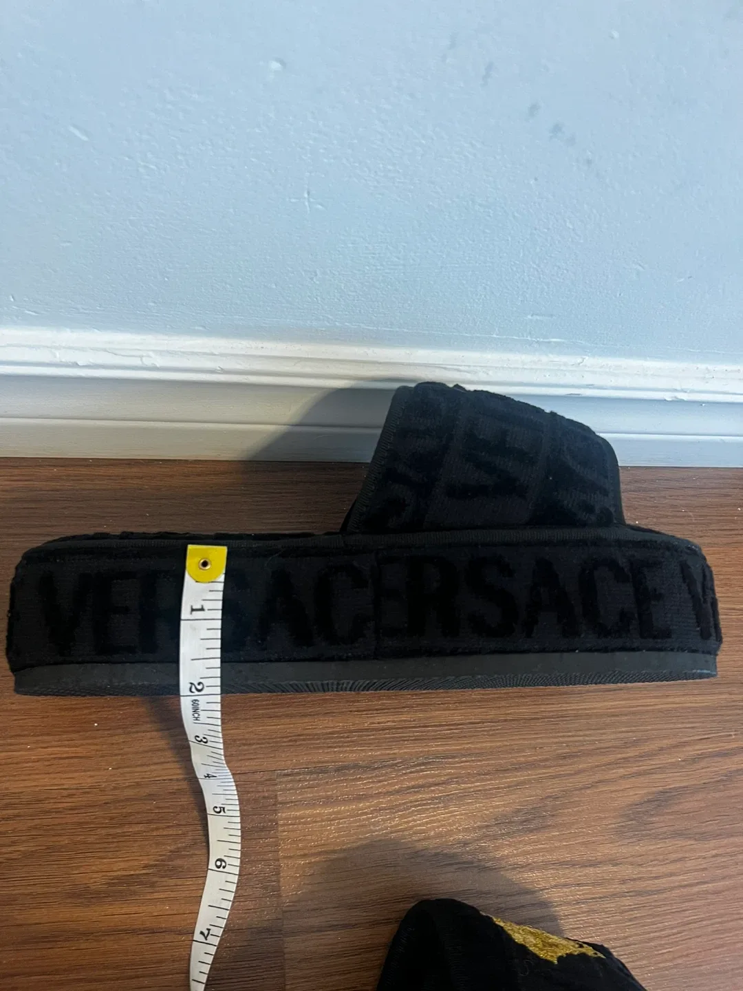 Authentic Versace Black Velvet Slides Size 7-8 image indicator(6)